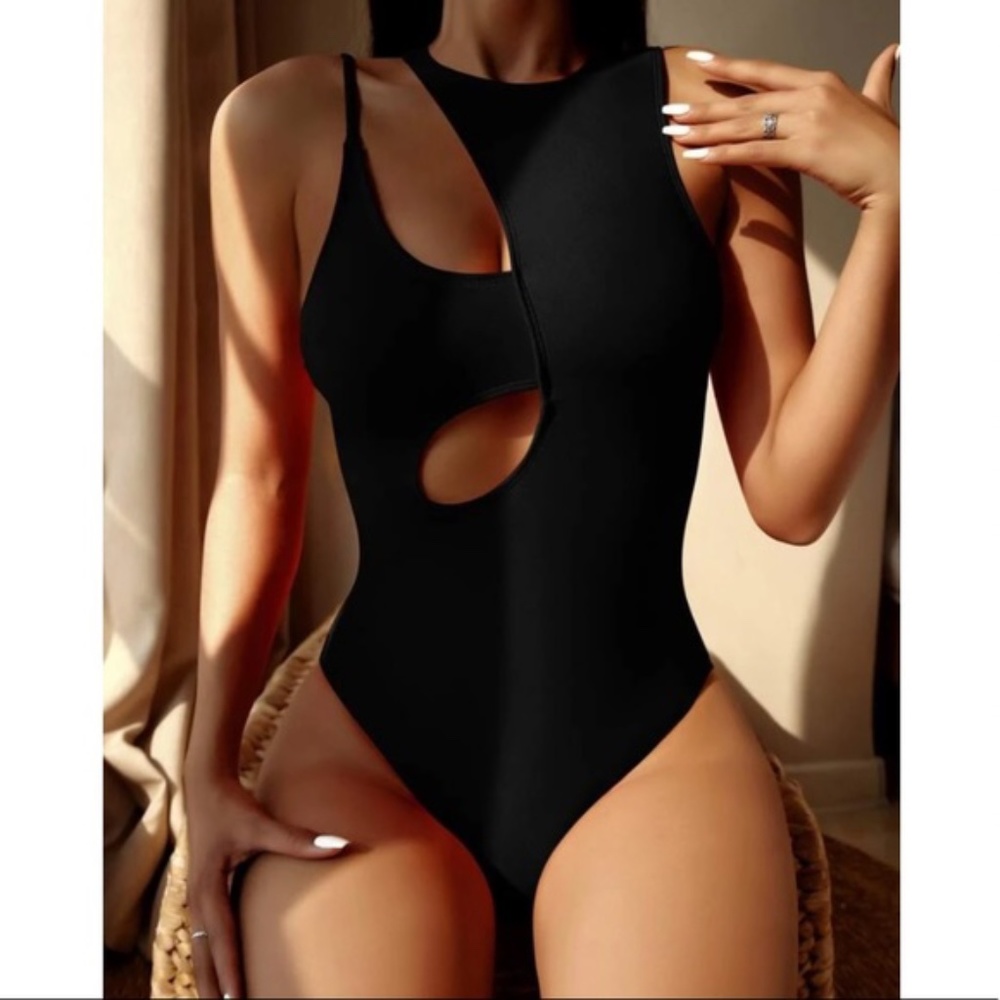 Boho cut out monokoni one piece swim - ORANGE - Picture 5 of 14